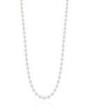 Gargantilha Bolinhas Lisas 3 mm Ródio Branco - 40+5 cm