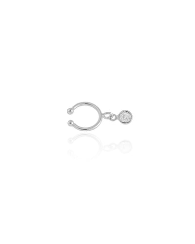 Piercing Ponto de Luz Cristal Ródio Branco