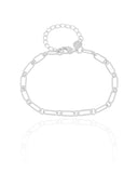 Pulseira Elos Ovais 4 mm Ródio Branco