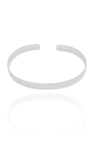 Bracelete Riscado Texturizado 5 mm Ródio Branco