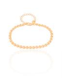 Pulseira Elos Duplos Quadrados 4 mm Banhado a Ouro 18K
