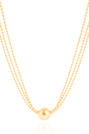 Gargantilhas com Bola Central Banhado a Ouro 18K - 45 cm