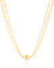 Gargantilhas com Bola Central Banhado a Ouro 18K - 45 cm