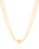 Gargantilhas com Bola Central Banhado a Ouro 18K - 45 cm