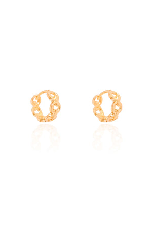 Brinco Argola Click Elos 1.2 cm Banhado a Ouro 18K