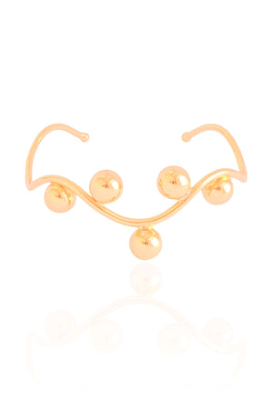 Bracelete Ondas Bolas Lisas Banhado a Ouro 18K