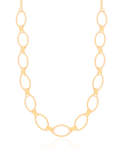 Colar Detalhes Vazados Banhado a Ouro 18K - 40 cm