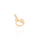 Piercing Filetes Entrelaçados Cravejado Cristal Banhado a Ouro 18K