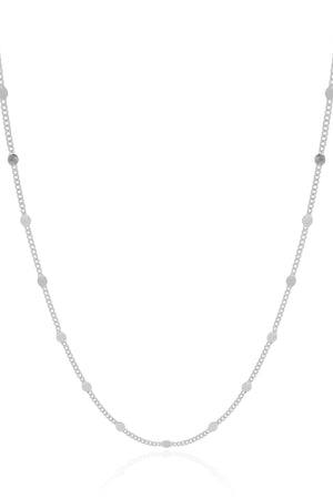 Gargantilha Grumet Longa Plaquinhas Ródio Branco - 80 cm