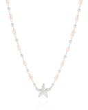 Garantilha Pérolas Barroca Estrela do Mar Ródio Branco - 40 cm