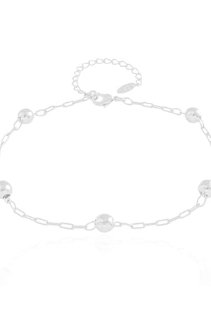 Pulseira Elos com Esferas Ródio Branco