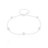 Pulseira Elos com Esferas Ródio Branco