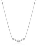 Gargantilha Veneziana Pingente Ondulado Ródio Branco - 50 cm