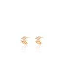 Brinco Navetes Cristal Banhado a Ouro 18K