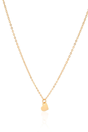 Gargantilha Infantil Elos Coração Liso Banhado a Ouro 18K