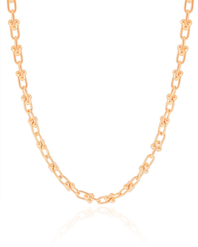 Choker Elos em U 5 mm Banhado a Ouro 18K - 30 cm