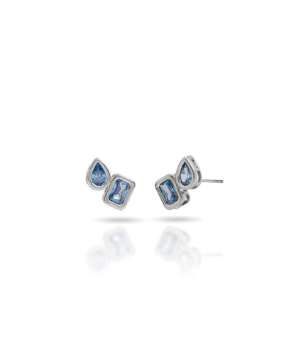 Brinco Ponto de Luz Duplo Ice Blue