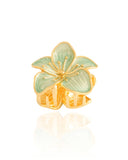 Presilha para Cabelo Flor Esmaltada Detalhes Dourado