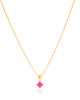 Colar Infantil Trevo Rosa Banhado a Ouro 18K - 35 cm