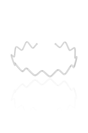 Bracelete Fio Zig Zag 2 mm Ródio Branco