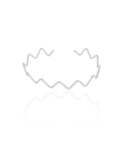 Bracelete Fio Zig Zag 2 mm Ródio Branco