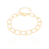 Pulseira Elos Ovais 7 mm Banhado a Ouro 18K