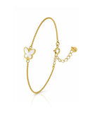 Pulseira Infantil Borboleta Esmaltada Branca