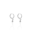 Brinco Argola Click Bolinha Lisa 2.0 cm Ródio Branco