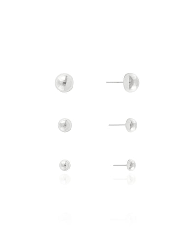 Brinco Trio Meia Bola Lisa 8, 6 e 4 mm