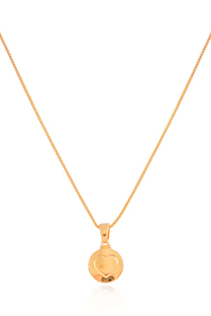 Gargantilha Veneziana Coração Liso Banhado a Ouro 18K - 45 cm