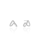 Brinco Argola em V Lisa 1.1 cm Ródio Branco