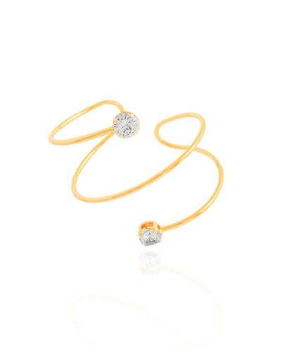 Bracelete Fios Ondulados com Ponto de Luz Cristal