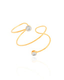 Bracelete Fios Ondulados com Ponto de Luz Cristal