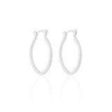 Brinco Argola Elíptico Fecho Italiano 2.8 cm Ródio Branco