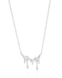 Gargantilha Elos Derretido Liso Ródio Branco - 45 cm