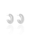 Brinco Argola Tubo Mola ABS  2.5 cm Ródio Branco