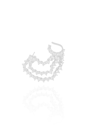 Ear Line Ponto de Luz Cristal ? Unidade (Peça Avulsa) ? Ródio Branco