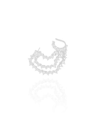 Ear Line Ponto de Luz Cristal - Unidade (Peça Avulsa) - Ródio Branco