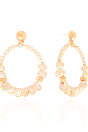 Brinco Bola Lisa Caracol 6.0 cm Banhado a Ouro 18K