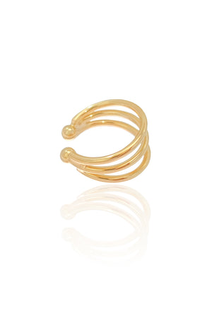 Piercing Três Filetes Banhado a Ouro 18K