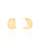 Brinco Argola Quatro Filetes Lisos Banhado a Ouro 18K