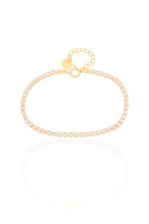 Pulseira Infantil Riviera Cristal 2 mm Banhado a Ouro 18K