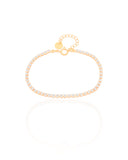 Pulseira Infantil Riviera Cristal 2 mm Banhado a Ouro 18K