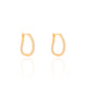 Brinco Argola Click Oval Cravejado Cristal 1.9 cm Banhado a Ouro 18K
