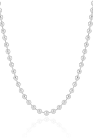 Choker Bolas Lisas 4 mm Ródio Branco