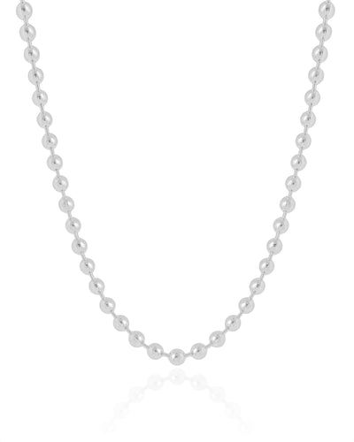 Choker Bolas Lisas 4 mm Ródio Branco