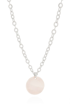 Gargantilha Elos Ovais Pingente Madrepérola 2.5 cm Ródio Branco - 45 cm