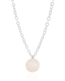 Gargantilha Elos Ovais Pingente Madrepérola 2.5 cm Ródio Branco - 45 cm