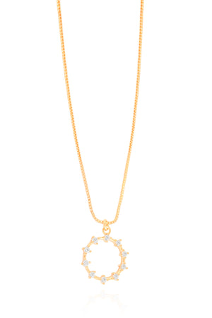 Gargantilha Veneziana Círculo Pontos de Luz Cristal Banhado a Ouro 18K - 40 cm