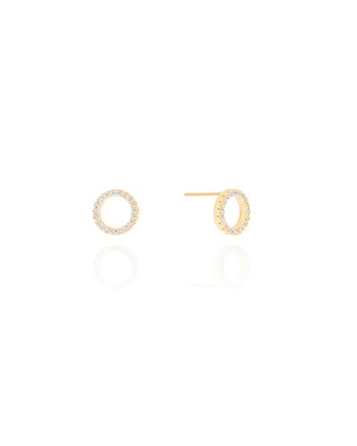 Brinco Círculo Cravejado Banhado a Ouro 18K